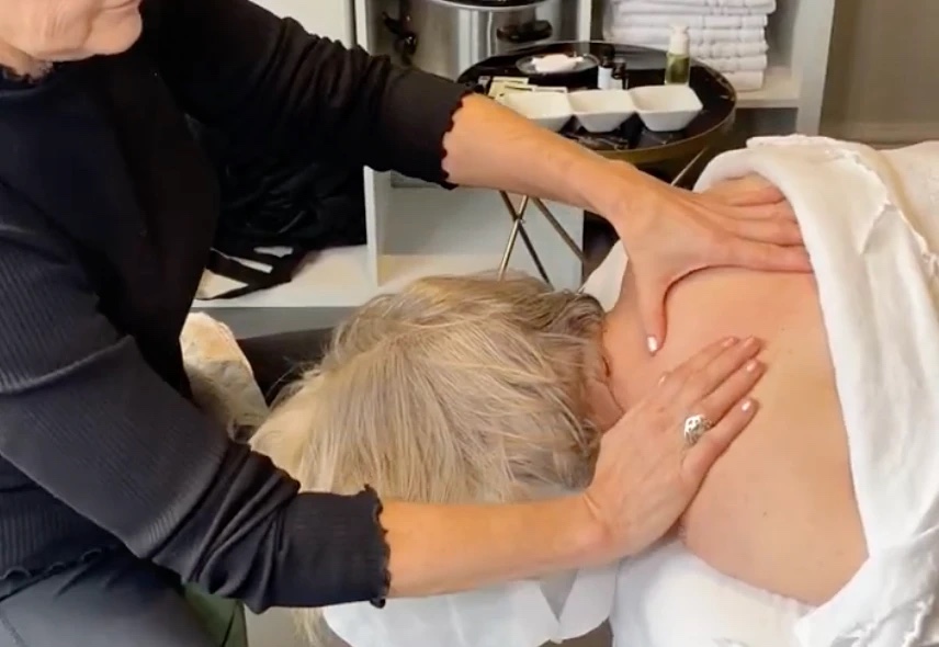 A massage in progress at Floatwell Cambridge