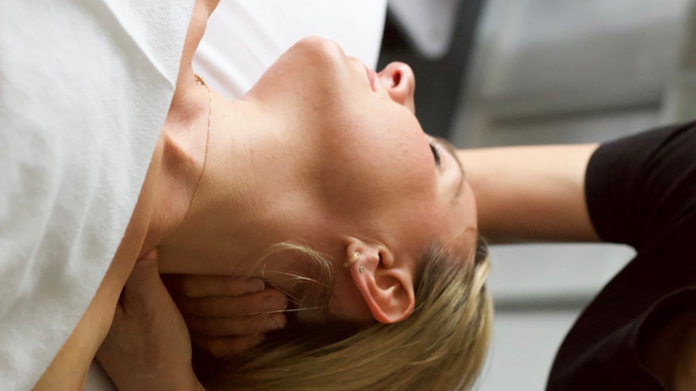 A neck and shoulder massage releasing tension at Floatwell Cambridge